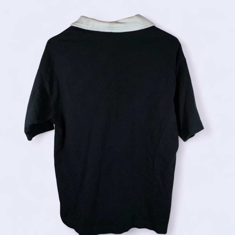 Champion Colorblock Rugby Polo Shirt Black White Logo Streetwear Men’s Small - Picture 3 of 4